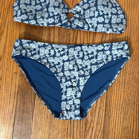 Andie Bikini Set Bonita Top Bikini Bottom Denim Floral size Small NWOT - Picture 3 of 9